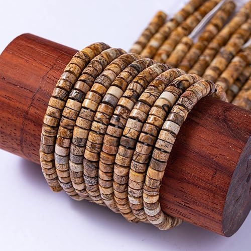 Miniatura 6 de Cuentas Espaciadoras de Piedra Natural Soplada Plana Redonda de 6x3mm 38cmstr para Hacer Pulseras y Collares