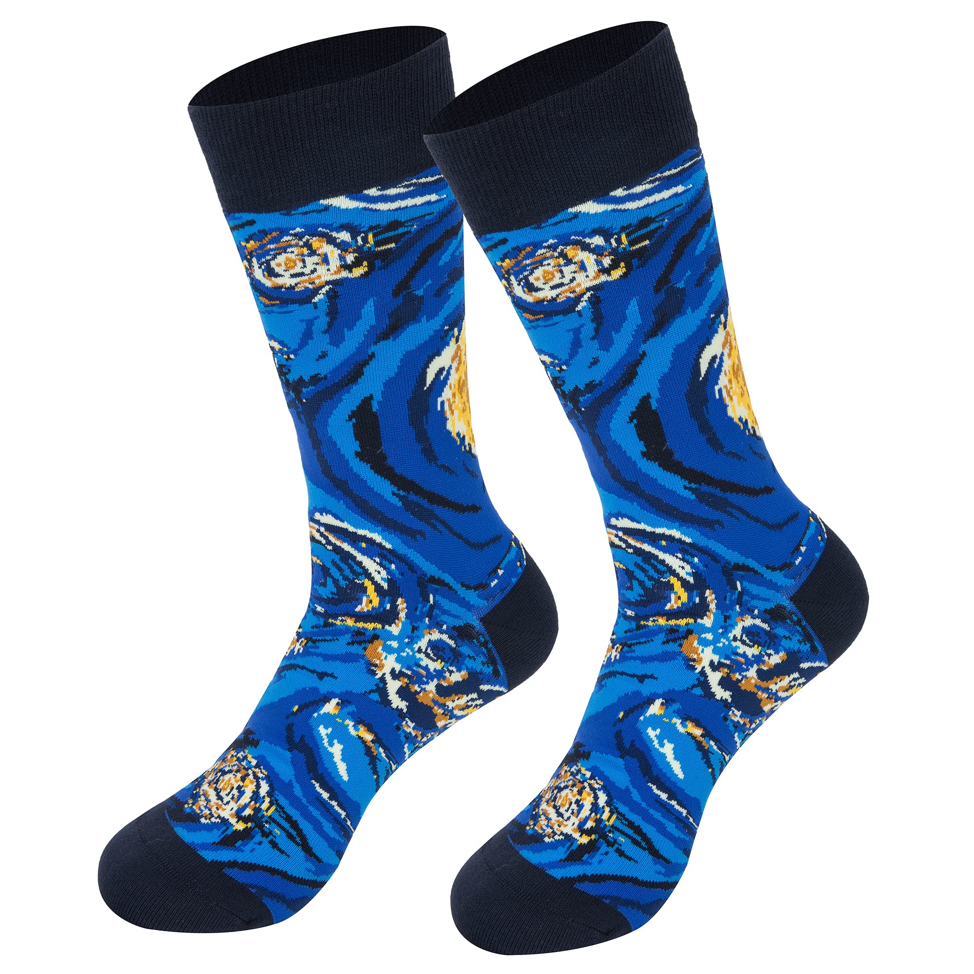 HCLCMen's Fun Dress Socks Novelty Funny Colorful Patterned Fancy Combed Cotton Crew Socks Gift for Men Women