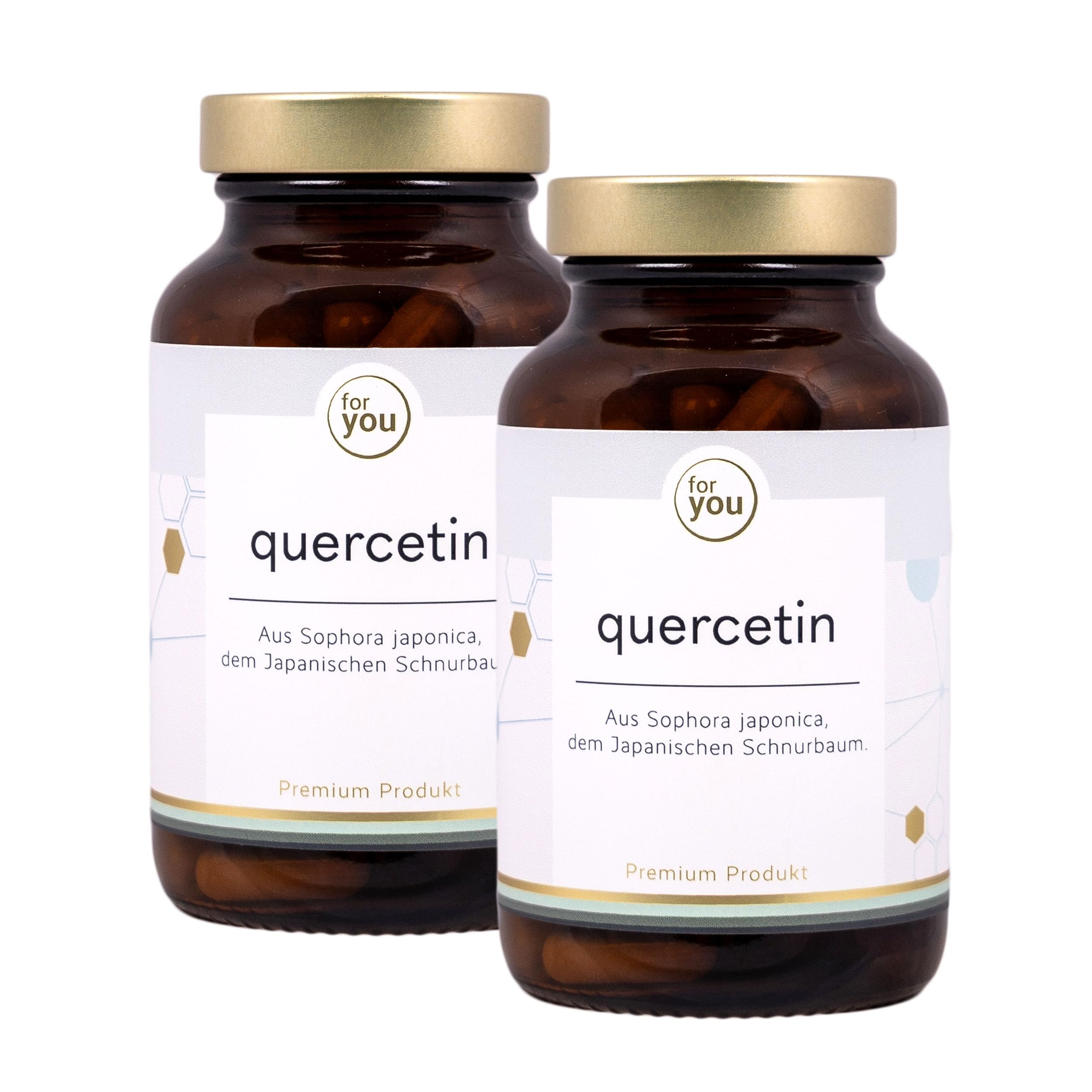 for you Quercetin Doppelpack – 2x 90 Kapseln mit 500 mg Quercetin pro Kapsel aus Sophora japonica & Vitamin C – laborgeprüft, ohne Zusätze