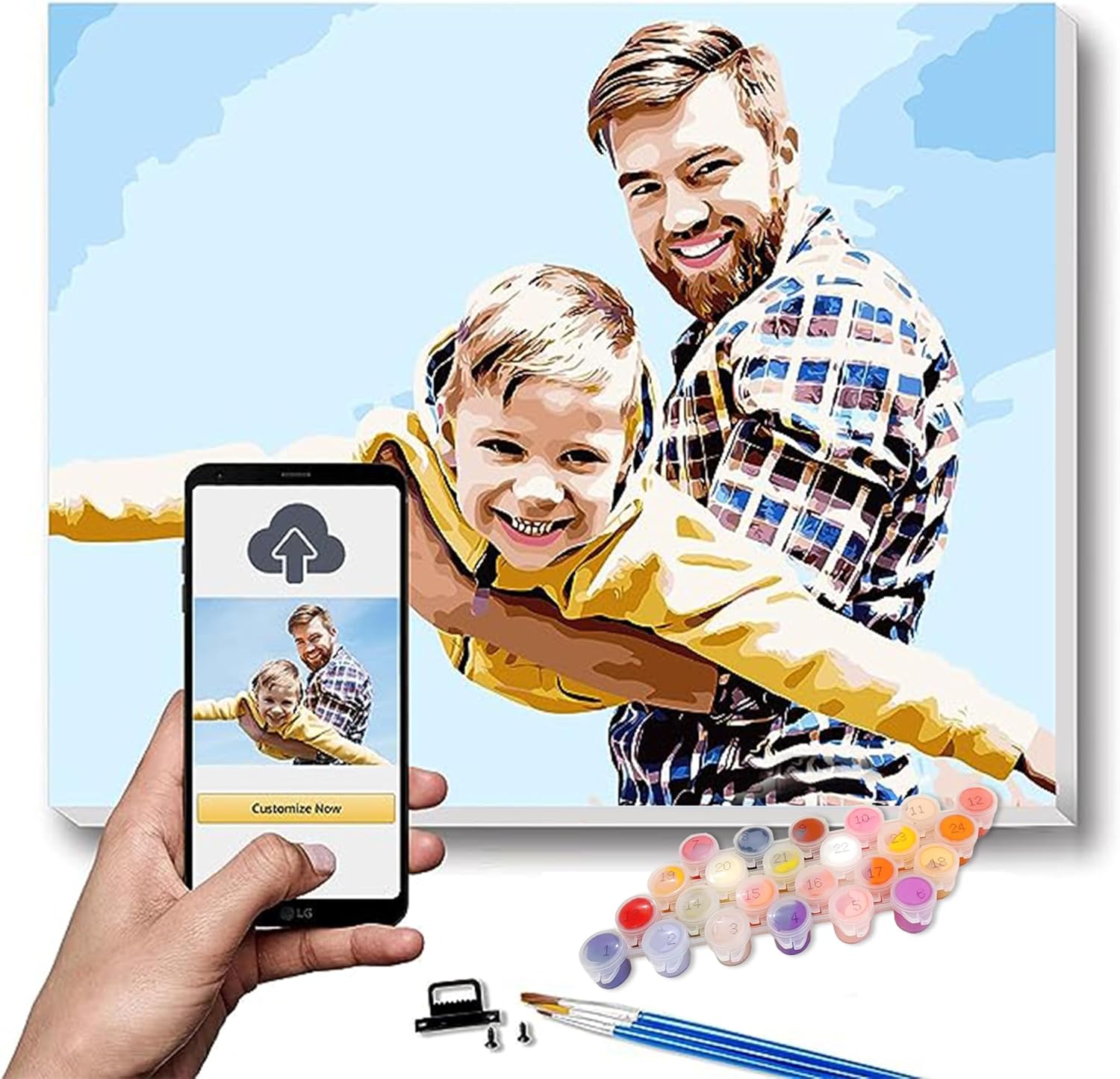 BLINGPAINTING Custom Paint by Numbers kit for Adults Paint