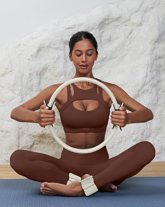 BetterMe Pilates Starter Kit Adjustable Weight Bands, Toning Ring & Pilates Loop Bands Beginner Pilates Kit for Women Complete Home Workout Pilates Equipment Set