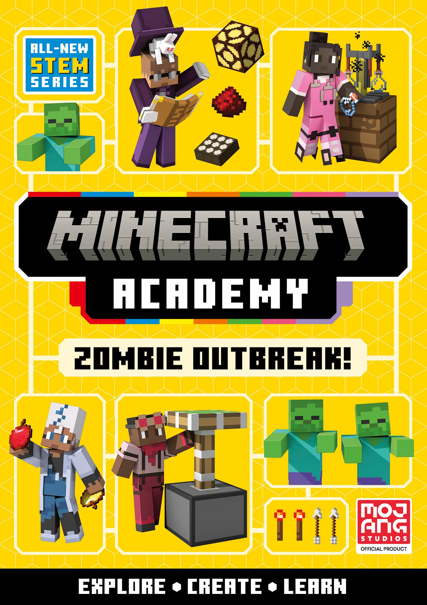 Minecraft Academy Zombie Outbreak: Learn and play! Official illustrated children’s Minecraft STEM adventure. The perfect gift for kids aged 6, 7, 8, 9 and 10!: Book 1