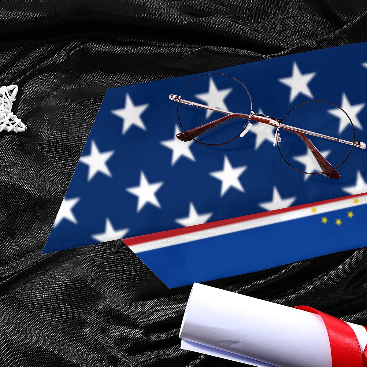 America Flag and Cape Verde Verdean Flag Graduation stole sash flag graduation sash for International Student flag scarf