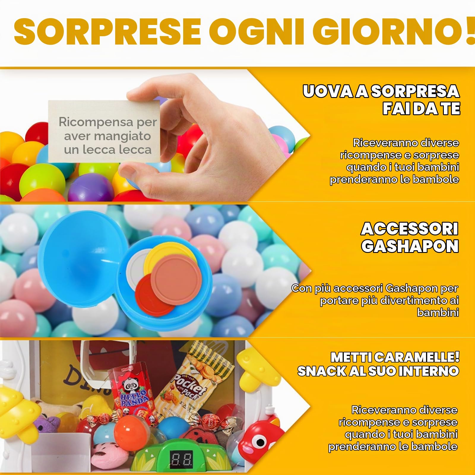 Macchina con Artiglio per Bambini,Mini Macchina Artiglio Arcade con Luci e Musica,Mini Giocattoli con Artigli Caramelle Machine per Bambini,Ragazze e Ragazzi Regalo，Macchina Artiglio Giocattolo
