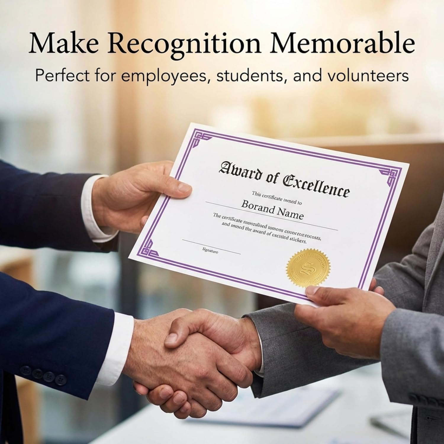 PaperDirect Majestic Specialty Certificates, 50 Sheets 28lb White Paper, 8½" x 11", Emossed Purple Foil Accents Border, Perfect for Awards, Students, Employees, Volunteers, Course Completion, Diplomas