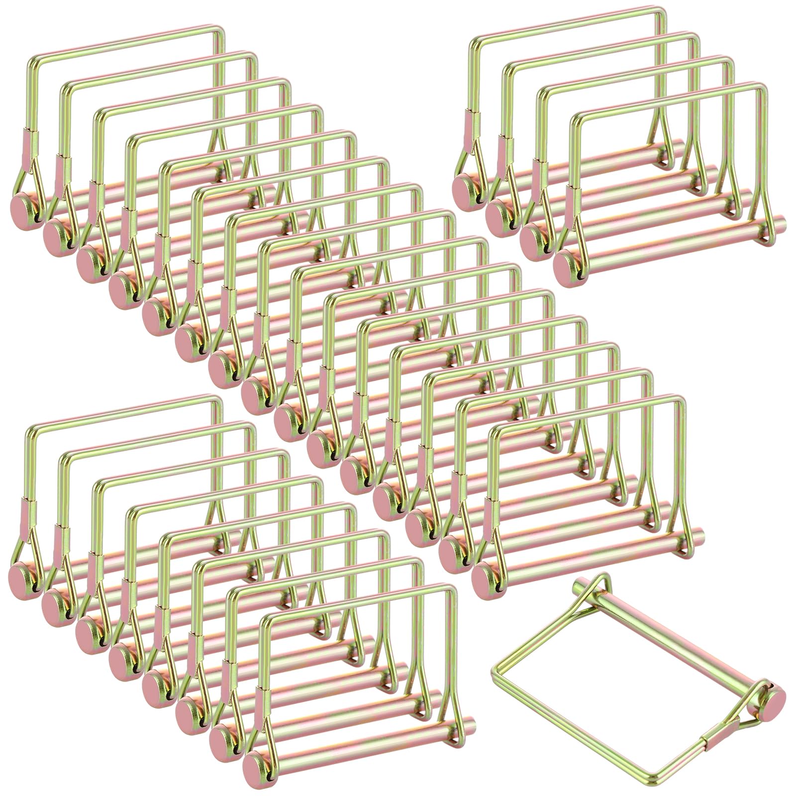 GBACHOOSE 30PCS Wire Lock Pin 1/4 Inch Trailer Pin, Lock Pins 1/4 Inch Trailer Hitch Pin Heavy Duty Safety Coupler Pin Trailer Coupler Pin for Farm