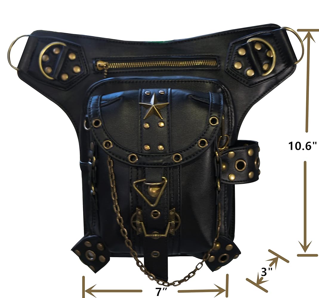 Amazon.com | Black Fanny Waist Bag for Women of Steampunk