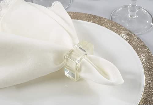 Unknown1 Glass Napkin Rings with Square Design (Set of 4)