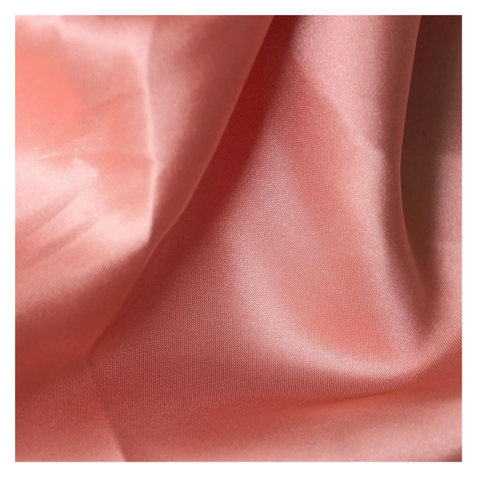 Silk Fabric Polyester Satin Fabric Highend Simulation Silk Gift Box Lining Cloth Solid Color DIY Sewing Doll Dress(Watermelon,50cm by 150cm)