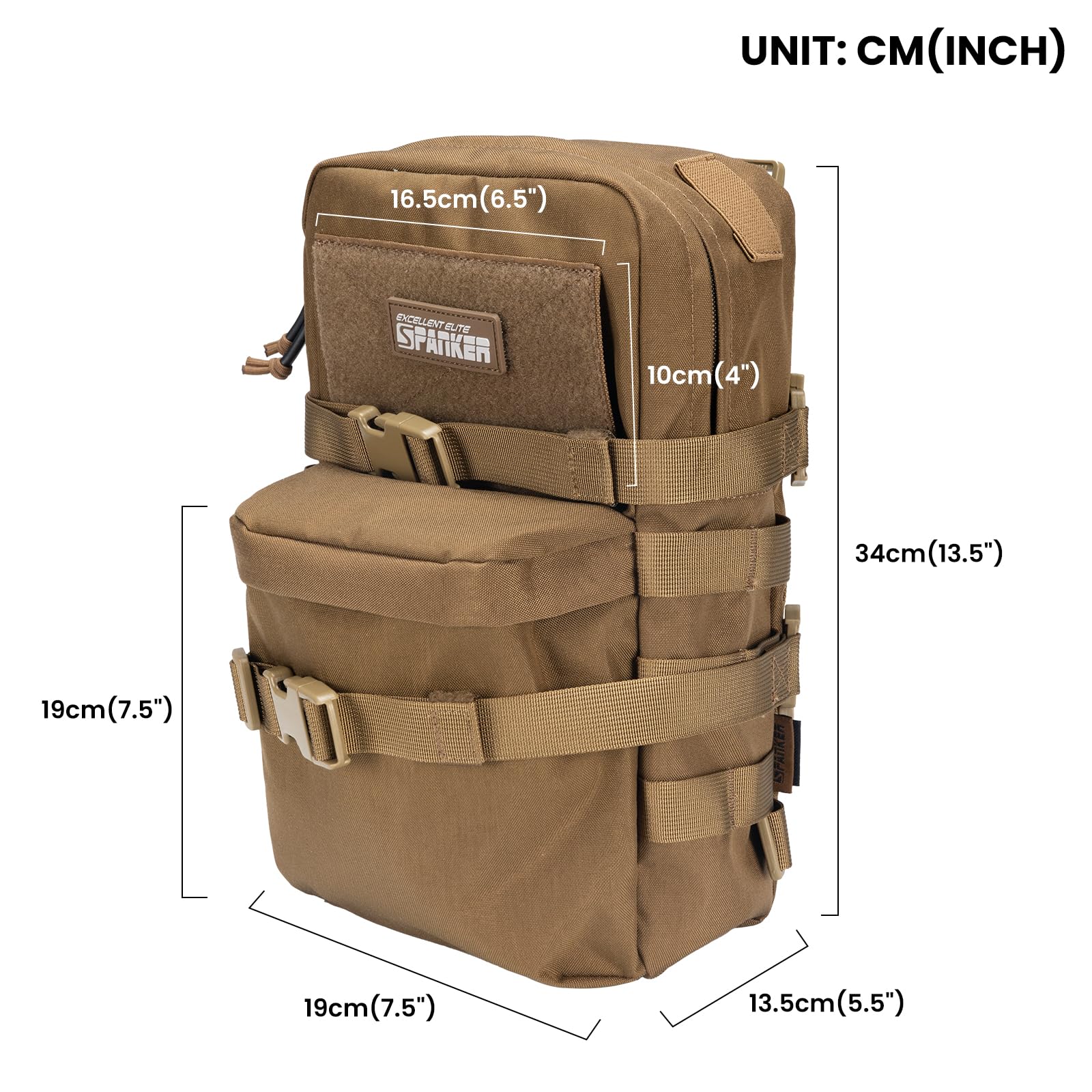 EXCELLENT ELITE SPANKER Sac à Dos d'hydratation Tactique Molle pour Gilet