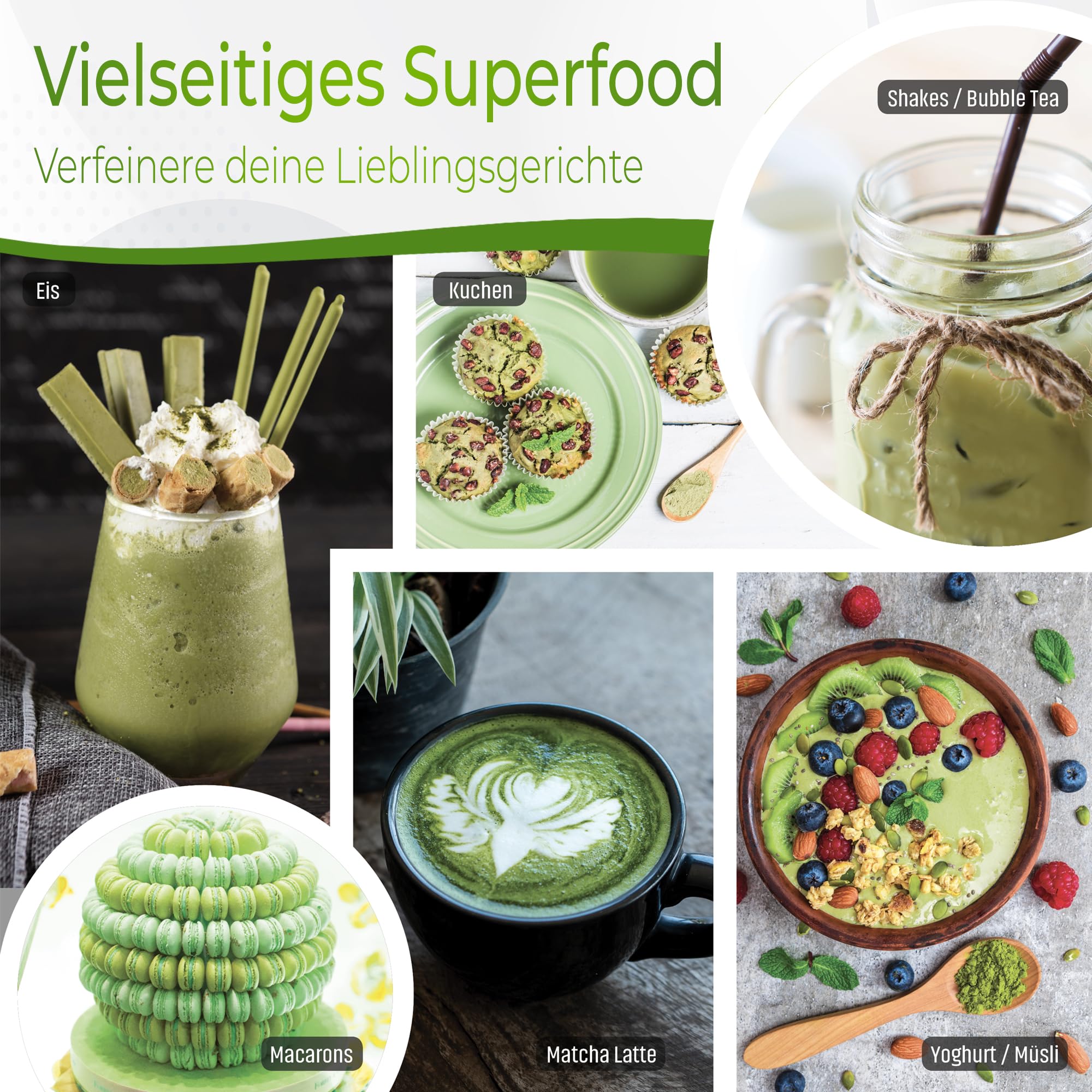 Tea Uniqo - Matcha Pulver Set mit Pink, Vanille und Pure Matcha | Tee Geschenkset mit Drachenfruchtpulver und Matcha Latte Pulver