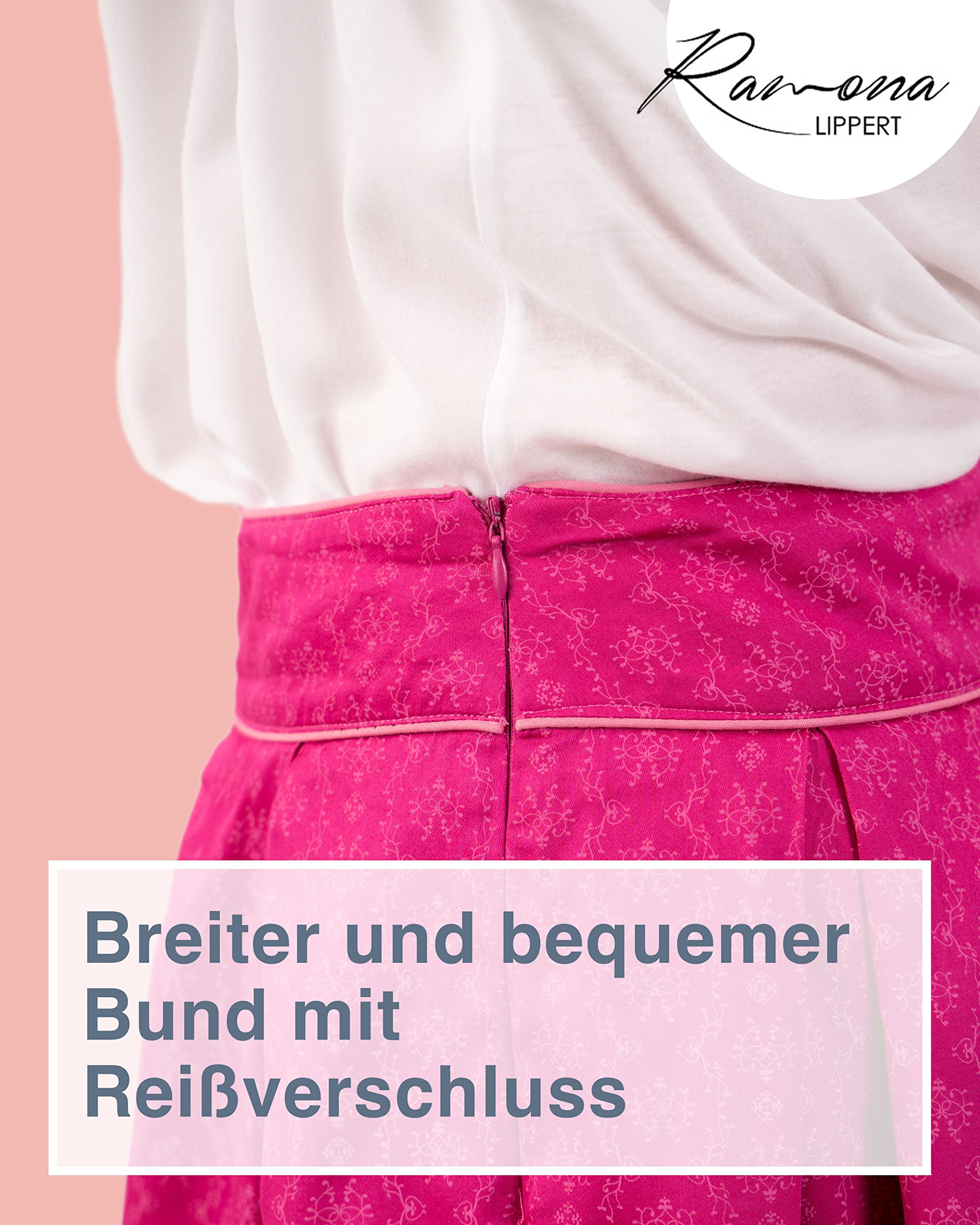 Ramona Lippert Trachtenrock Alexandra für Damen, Rocklänge 65 cm