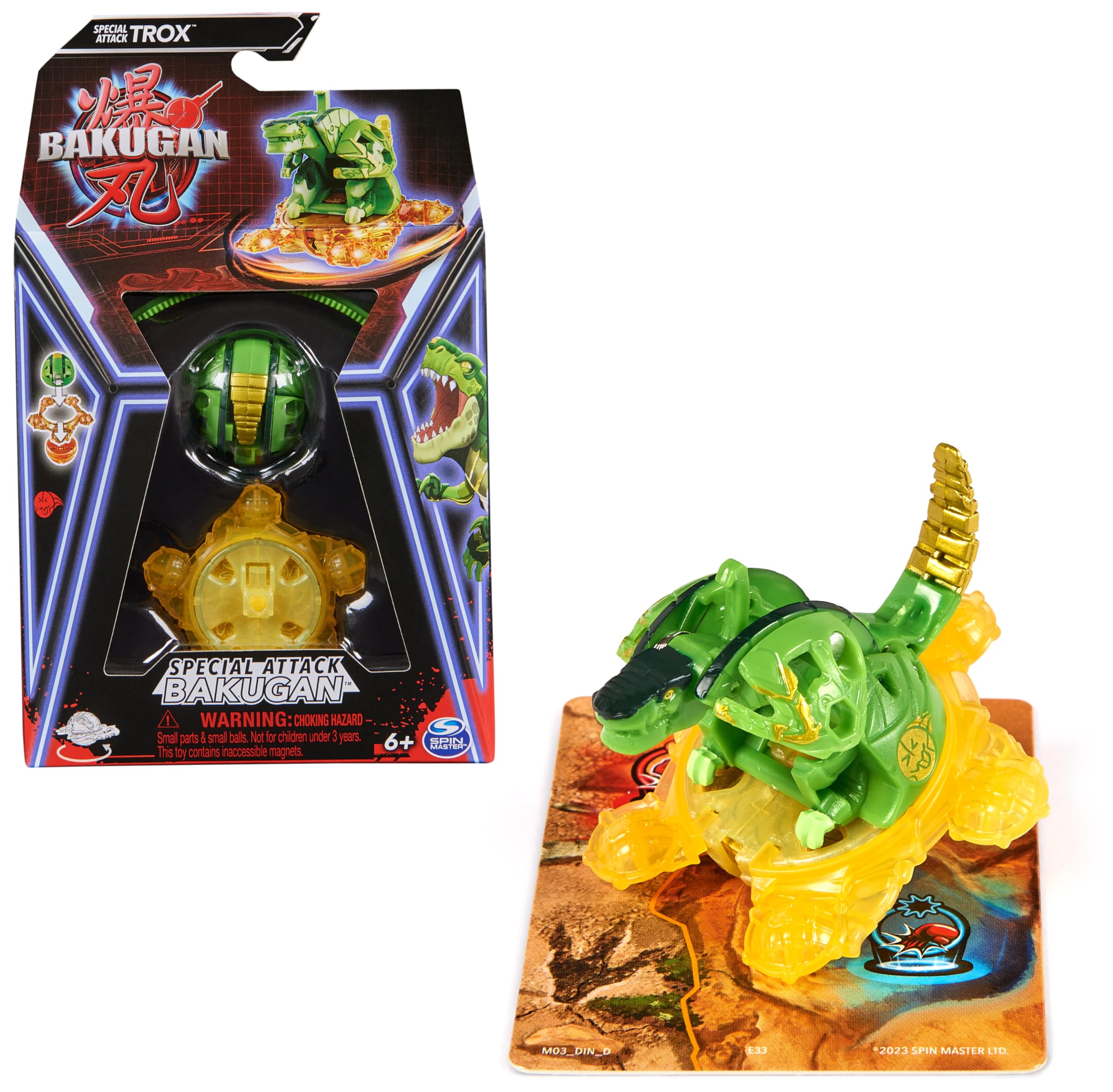 Bakugan, Special Attack Trox, spinnendes Sammlerstück, individualisierbare Actionfigur und Sammelkarten, Kinderspielzeug für Jungen und Mädchen
