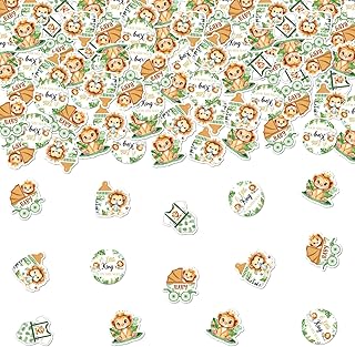 Lion Baby Shower Decoration Boy, 200pcs A Little King Is On The Way Decoration Confetti Lion Theme Table Decoration for Wild Animal Baby Shower Gender Reveal Decoration
