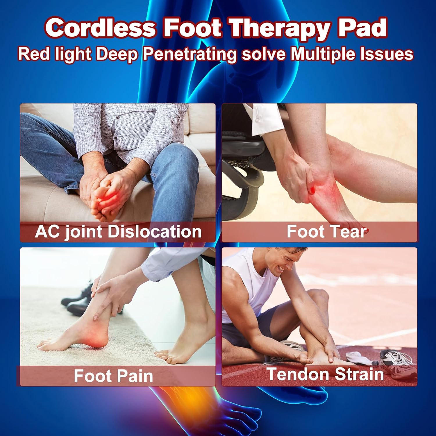 DGXINJUN Cordless Red Light Therapy for Foot Slipper Near Infrared Light Therapy Device for Feet Toes Instep Pain Relief Led Portable Wearable Rechargeable with 4000mAh Battery