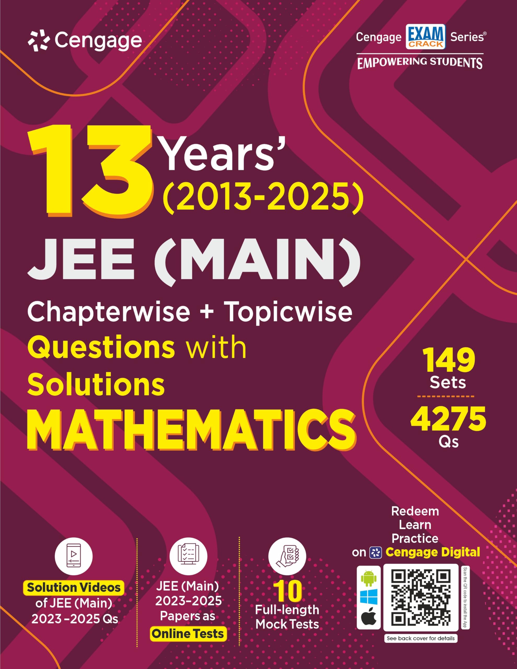Cengage 13 Years (2013 - 2025) JEE Main Chapterwise + Topicwise Questions with Solutions: Mathematics