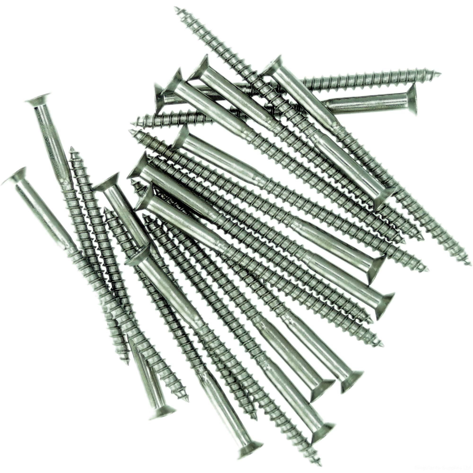 Singularity Supplies No.9 X 1.38 (4.5Mm X 35Mm) Pozi Countersunk Wood Screw - Stainless Steel (A2) (Pack Of 20)
