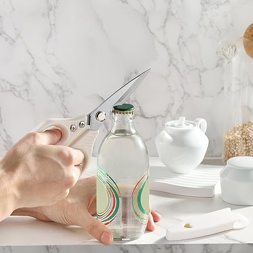 Miniatura 6 de Tijeras de cocina multiusos con funda protectora, tijeras de cocina de acero inoxidable resistentes para pollo, hierbas, aves, pescado, carne (aptas