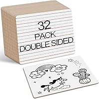HOLYDE 32 Pack Double Sided Dry Erase Boards 9x12 - Lined & Blank Mini Whiteboards for Kids, Students, Classroom Math English Practice