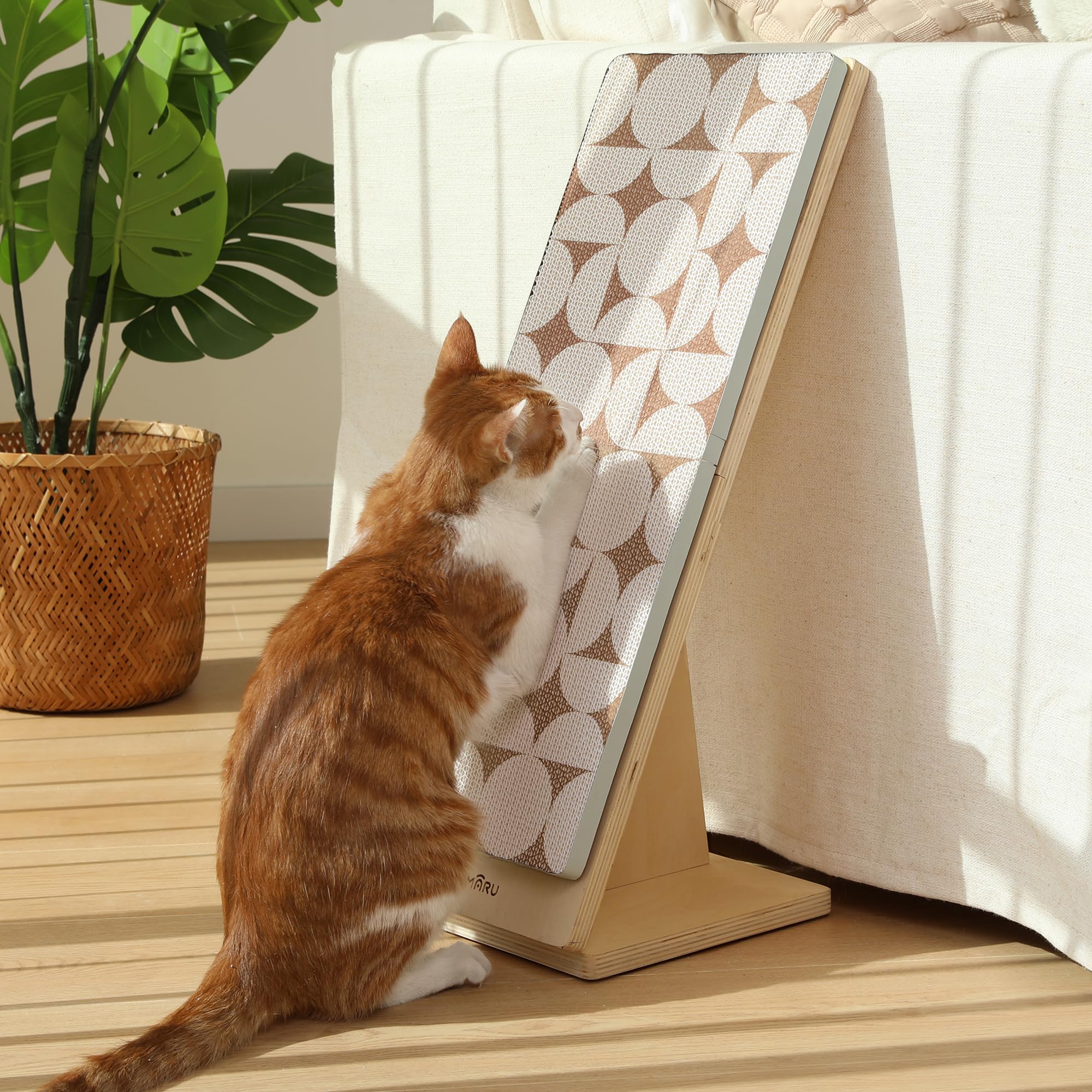 Photo 1 of FUKUMARU Cat Scratcher Ramp for Indoor Cats, Vertical Cardboard Scratcher