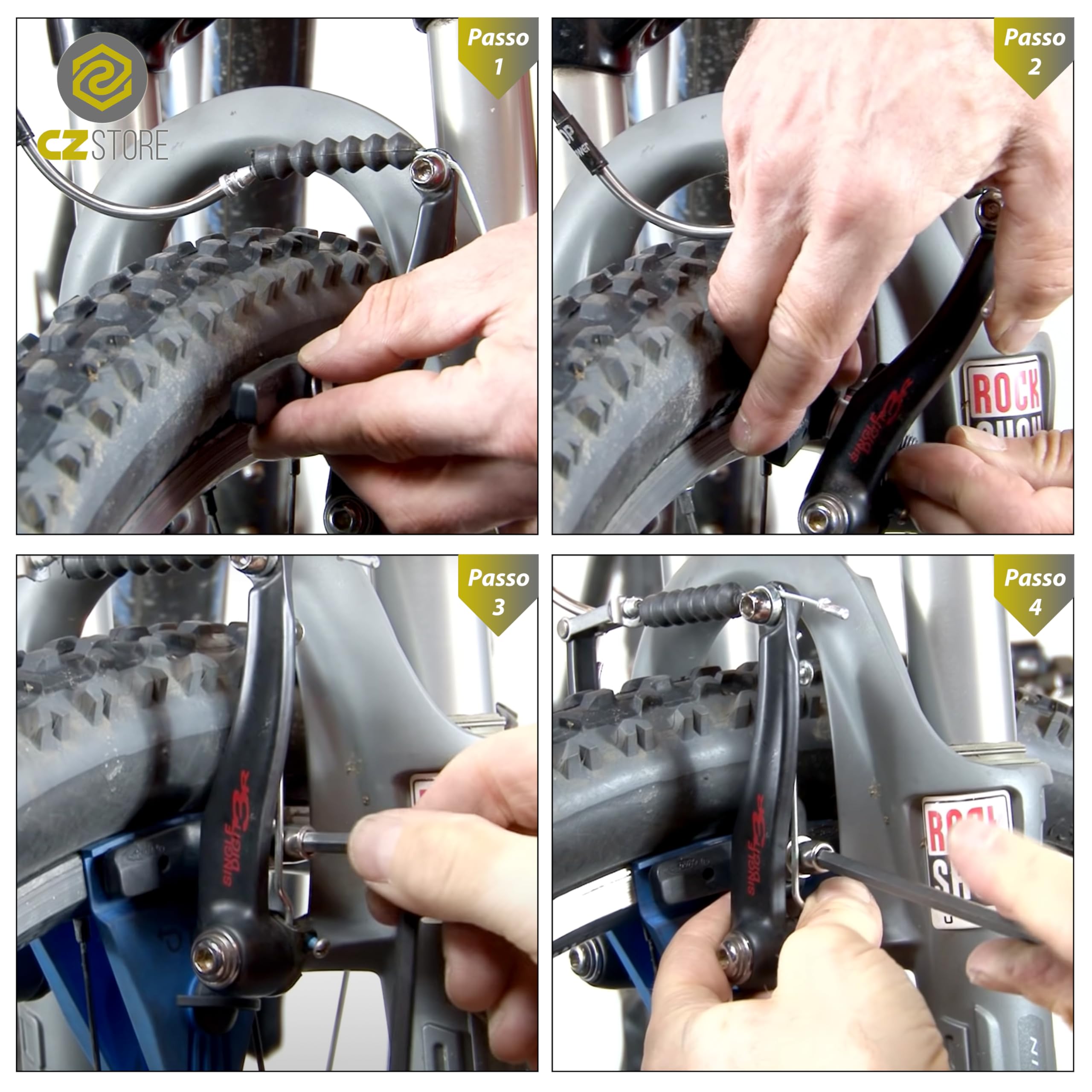 Pattini per Freni Bicicletta V-Brake 4-8 Pezzi Set Completo Pastiglie Freni in Gomma
