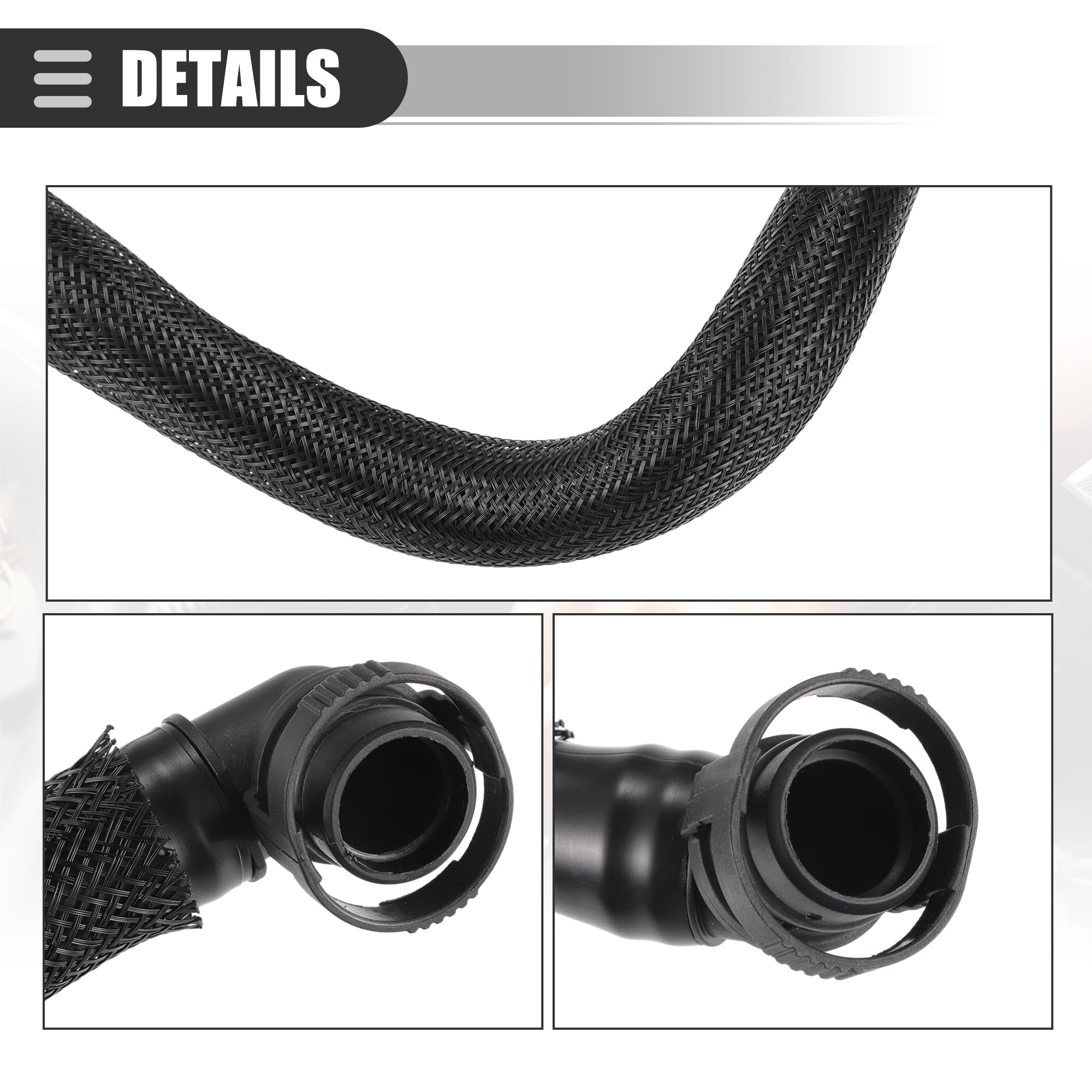 A ABSOPRO Tuyau De Ventilation Pour Carter Pour Mini Cooper 1.6L 07-12 1pc | Couleur Noir, Matériau Plastique, Taille 42.5cm, Réf. 11157605186, Facile À Installer, Résistant À L'Usure