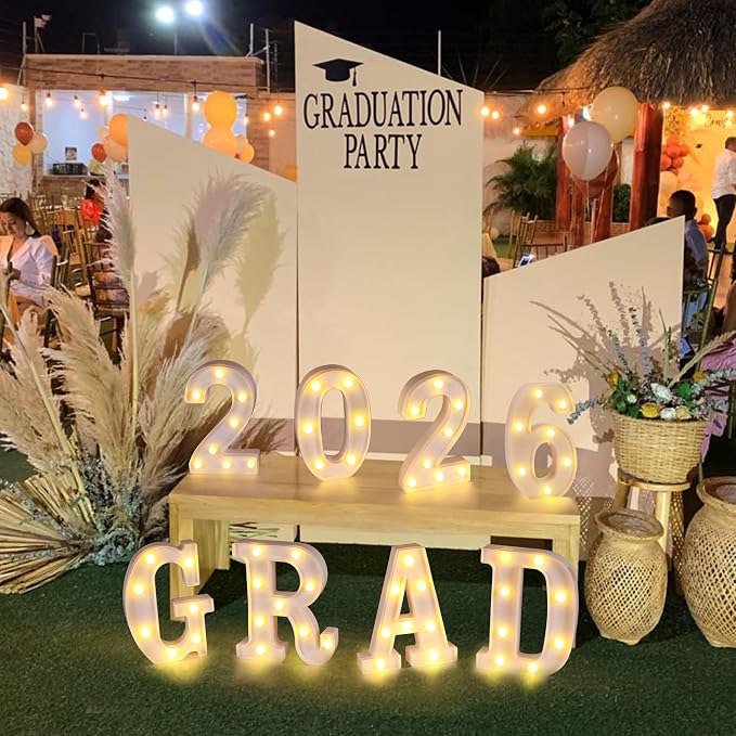 Letras Luminosas LED GRAD 2026 Blanca - Decoración miniatura 6