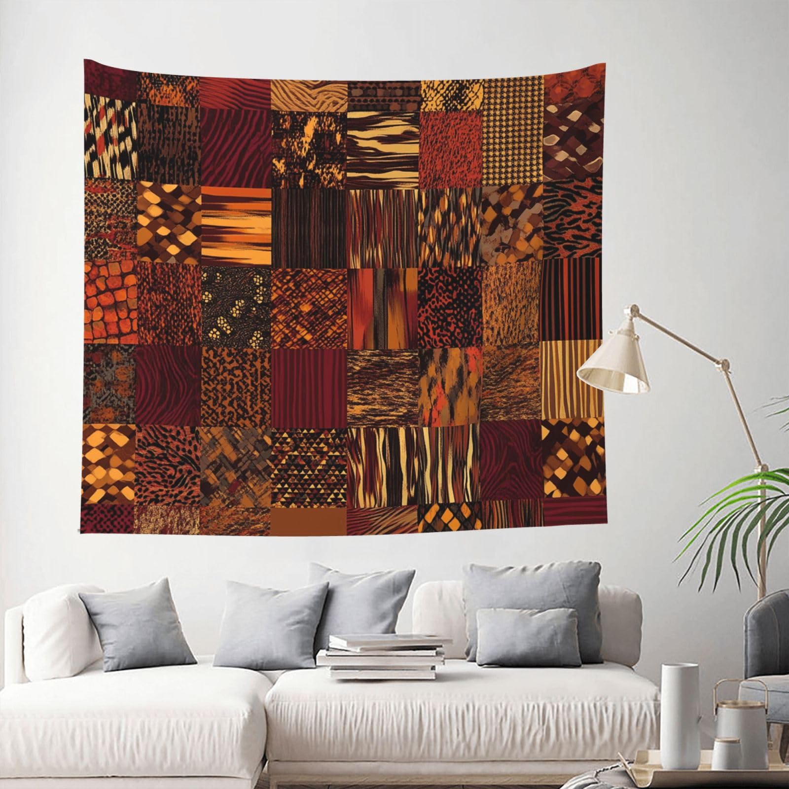 Tapestry 153 X 130 CM Inches Wall Hanging for Living Room African Style Patchwork Tapestrys Home Decor Soft Aesthetic Tapestries Hanging Decor Blanket Wall Tapestry for Bedroom Dorm Indoor Outdoor