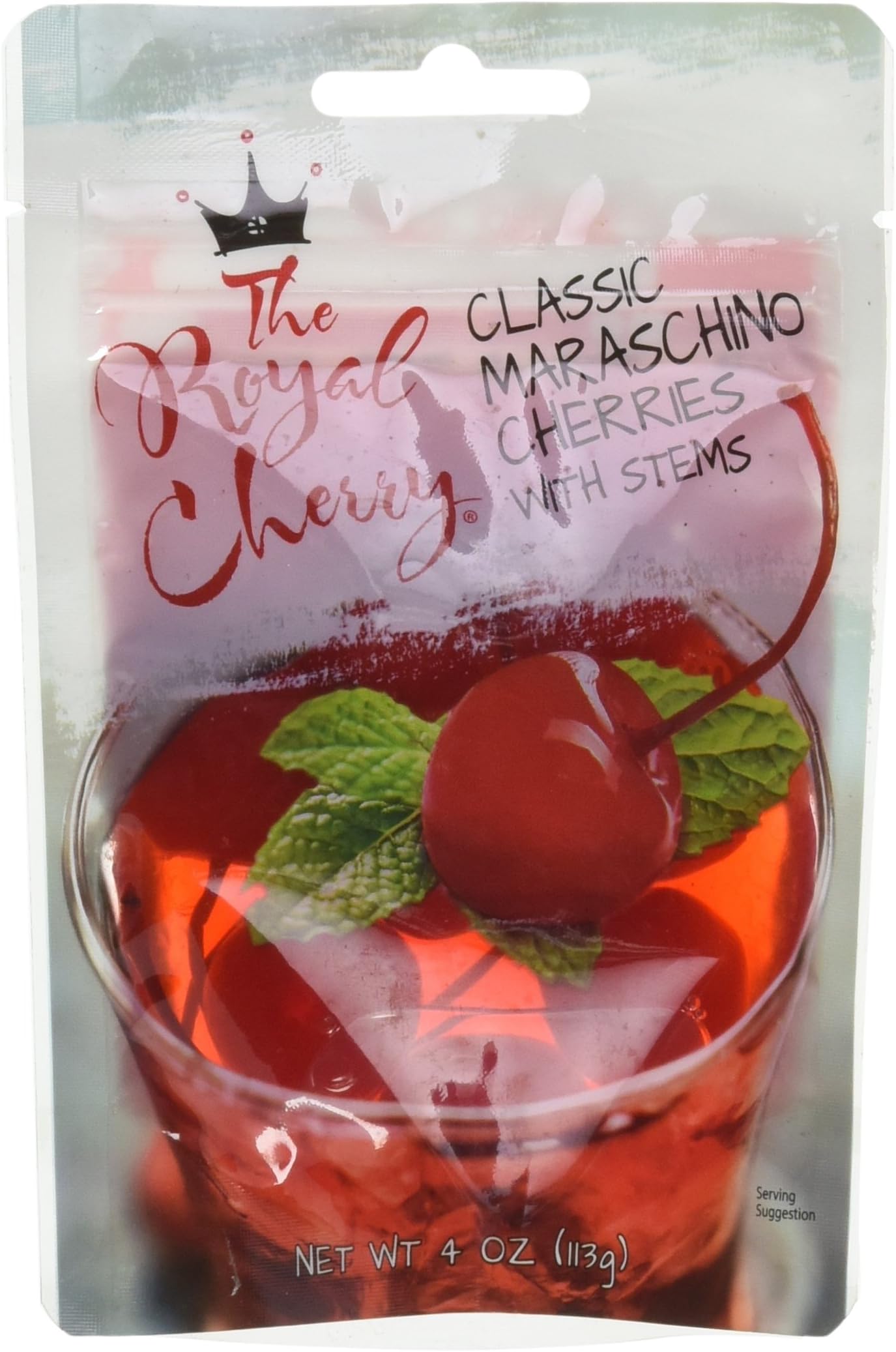 The Royal Cherry Maraschino Cherries With Stems, 4 Ounce