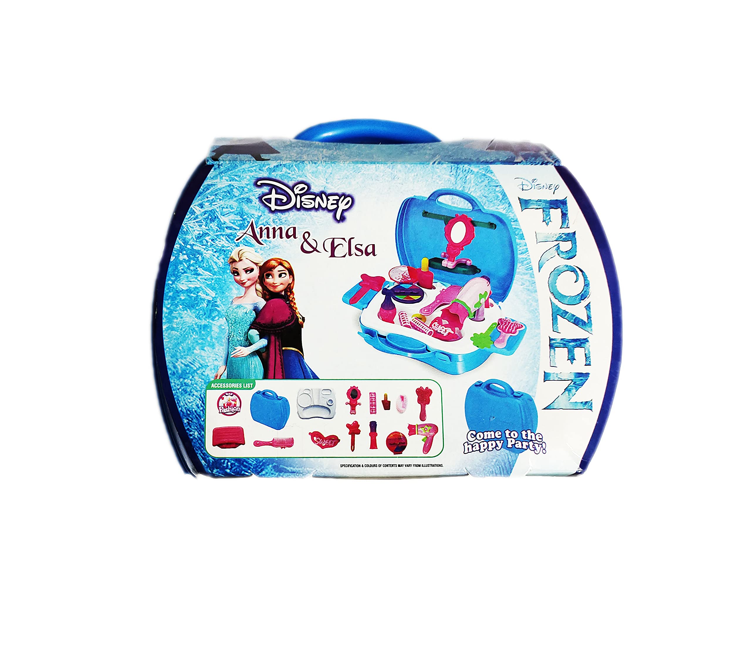 Adimac 25pcs Frozen Beauty Makeup case and Cosmetic Set Suitcase with Makeup Accessories for Children Girls- Blue,Plastic,Pack of 1 Set