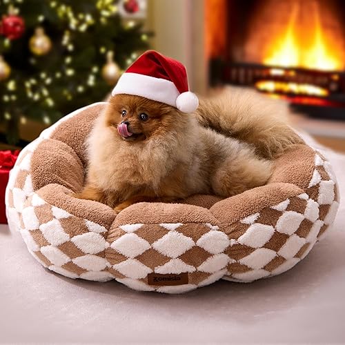 Miniatura 11 de Camas para gatos de interior, lindas camas para gatitos en forma de dona para perros pequeños, cama redonda de felpa para cachorros y gatos grandes,