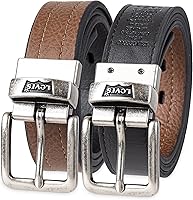 Vista 38 de Levi's Cinturón para niños grandes, cinturón reversible dos en uno informal apto para la escuela Negro/Marrón Bisel