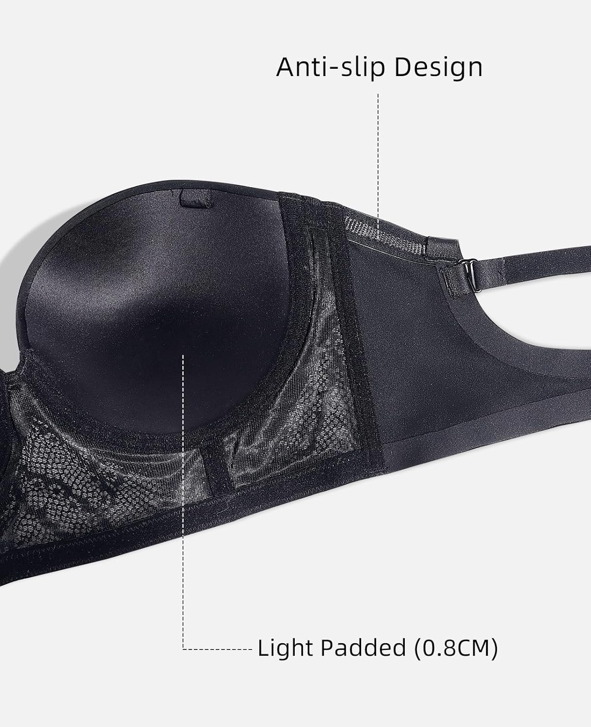 Strapless Longline Bra for Women Convertible Multiway Lace Corset Lift Up Bras Underwired Plus Size - Image 5