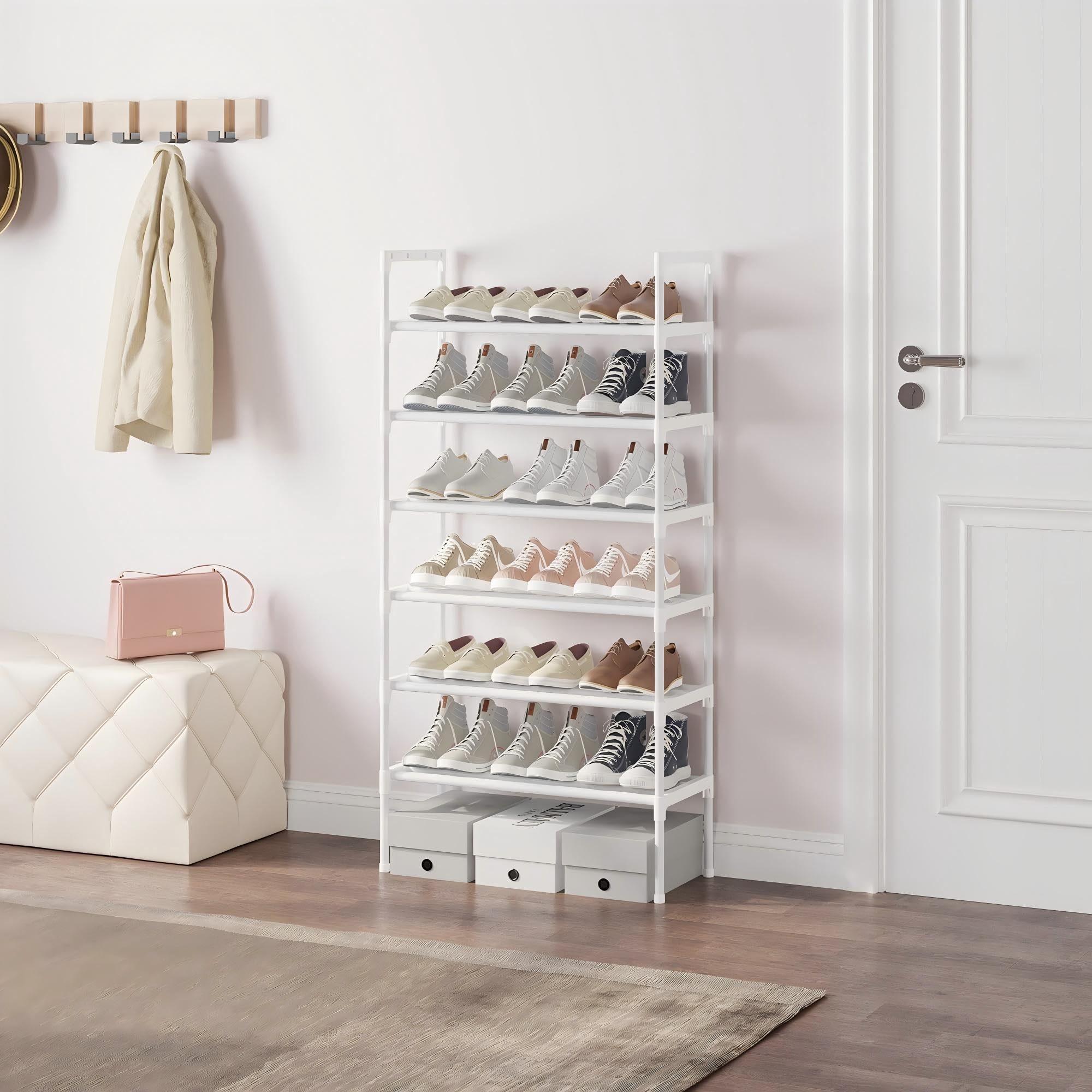 Scarpiera AcornFort 6 Ripiani 56x30x110 Cm – Capiente E Robusta, Per 12-18 Paia Di Scarpe