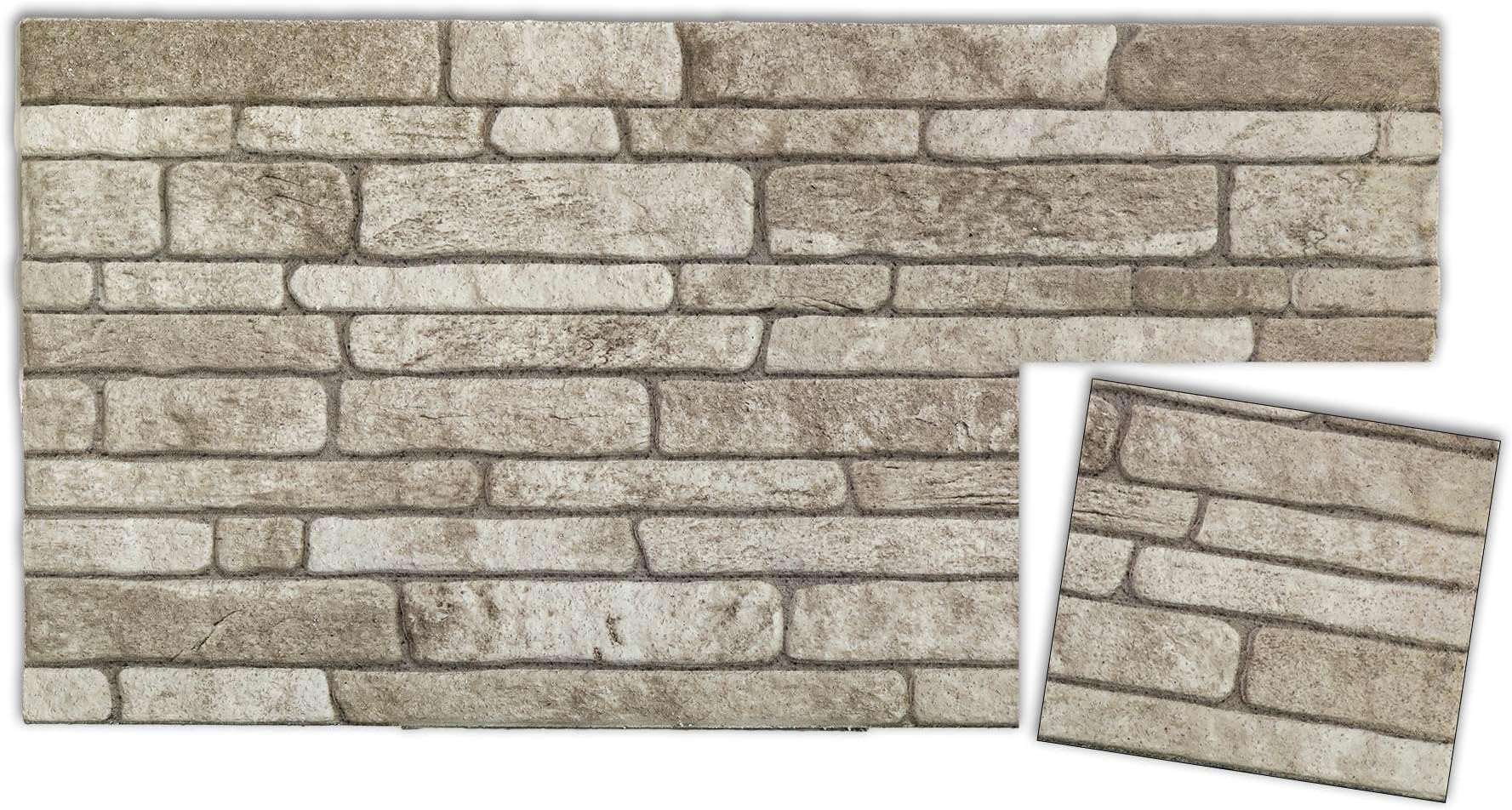 IZODEKOR 3D Brick Effect Wall Panels - Cladding, Stone Look, Styrofoam Panels for Living Room, Kitchen, Bathroom, Balcony, Bedroom, Back of Counter, and Teras | Cream Dream (10" x 10" Sample)