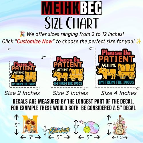 Miniatura 6 de 3 calcomanías de vinilo impermeables con texto en inglés Please Be Patient with Me Im from the 1900s, vintage, retro, millennial Gen X, para botella