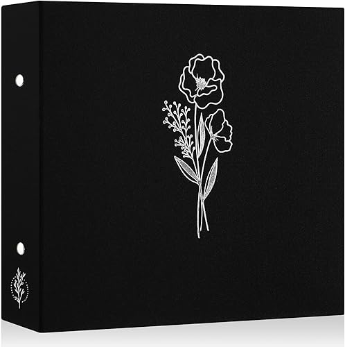 Lanpn Álbum de fotos de 12 x 12 pulgadas, cubierta de lino, sin ácidos, carga superior, carpeta de 3 anillas, libro de fotos de 12 x 12 pulgadas con