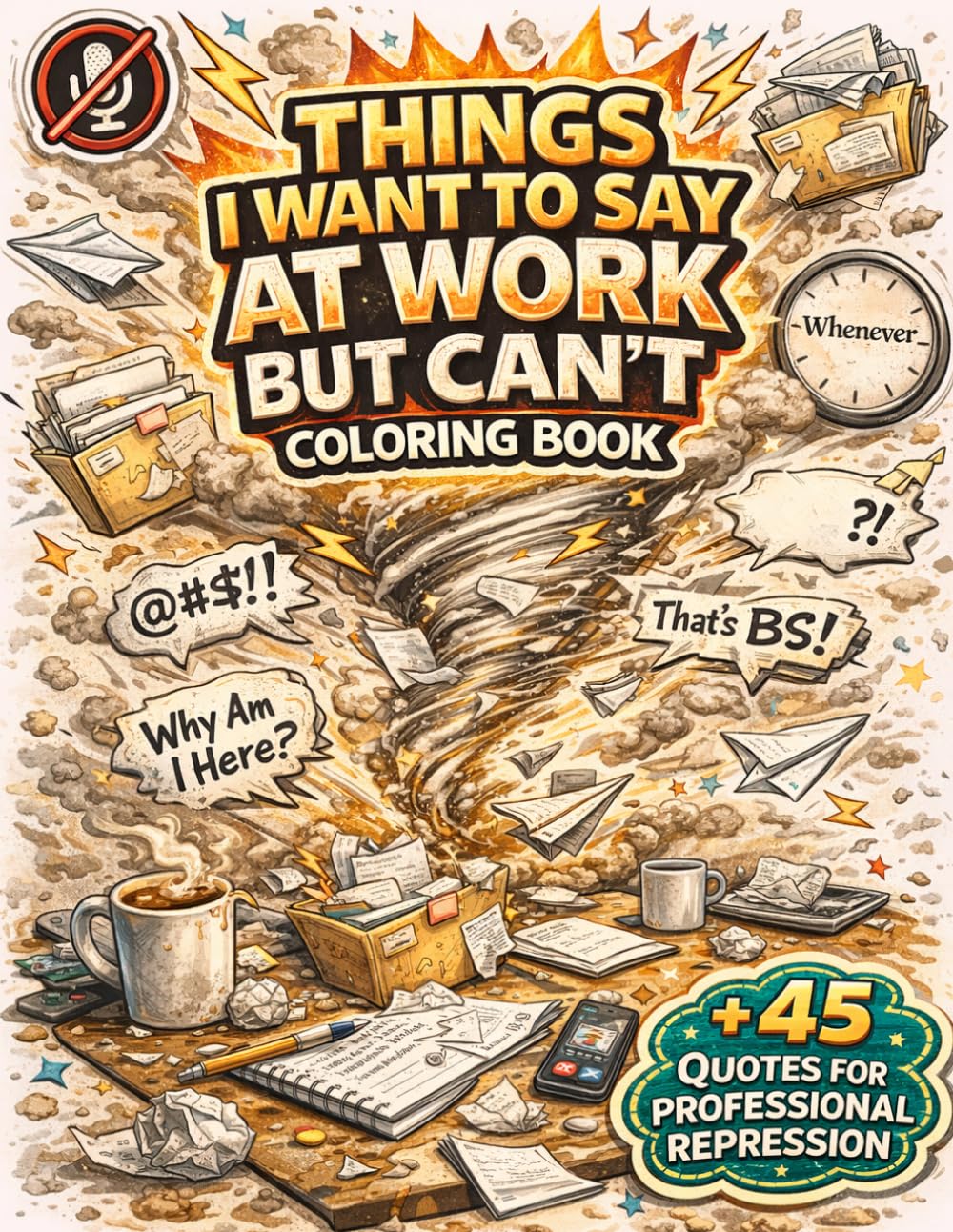 Things I Want To Say At Work But Can't Coloring Book: A Funny Office Humor Coloring Book with 45+ Sarcastic Workplace Quotes and Relaxing Patterns for Professional Burnout