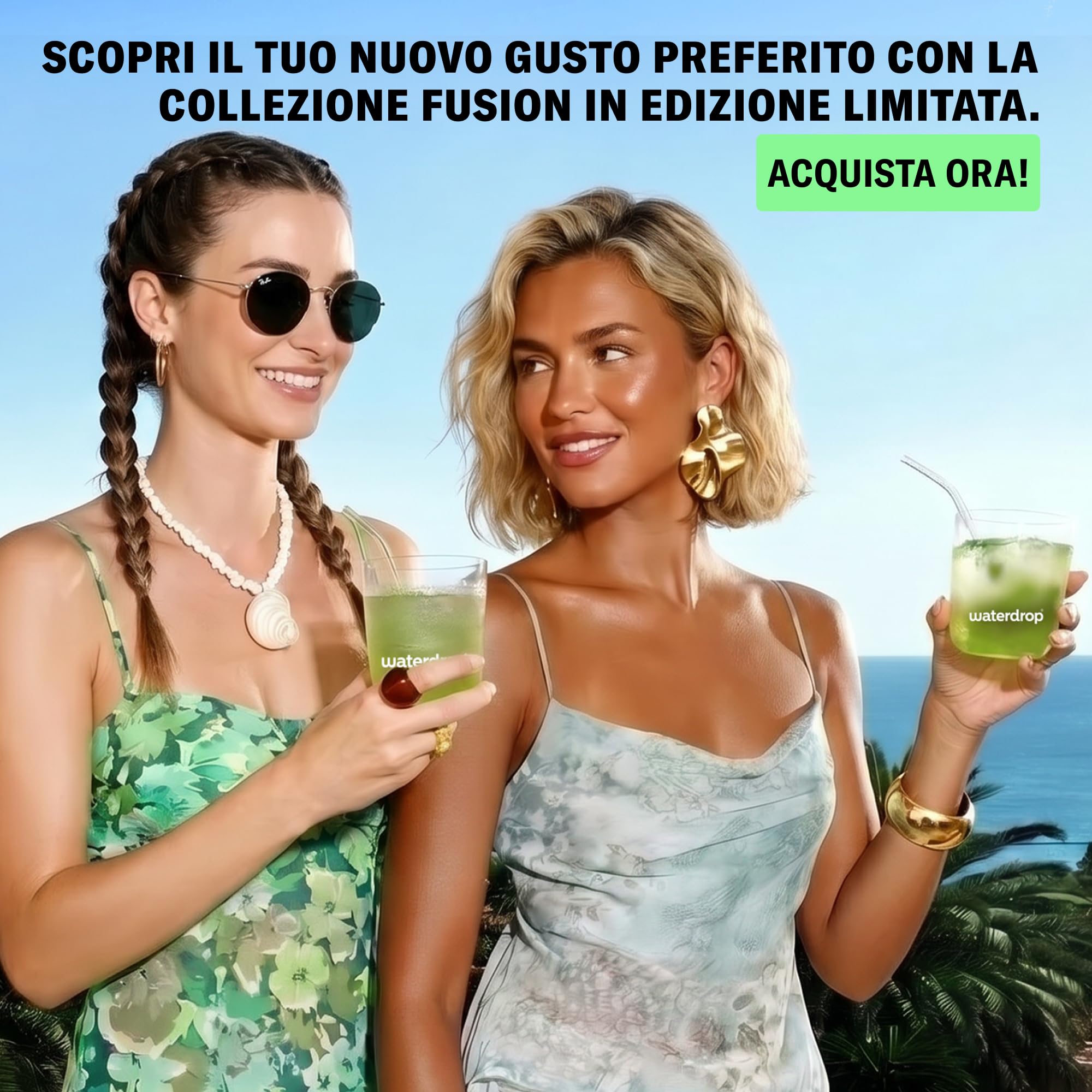 waterdrop® FUSION COLLECTION - Cubetti per Acqua - 36 Cubi (3x12) Mix di Frutta - Senza Zucchero con Vitamina C e Vitamina B12 - Alternativa ai Succhi di Frutta - Perfetto per Acqua Naturale - 5 kcal