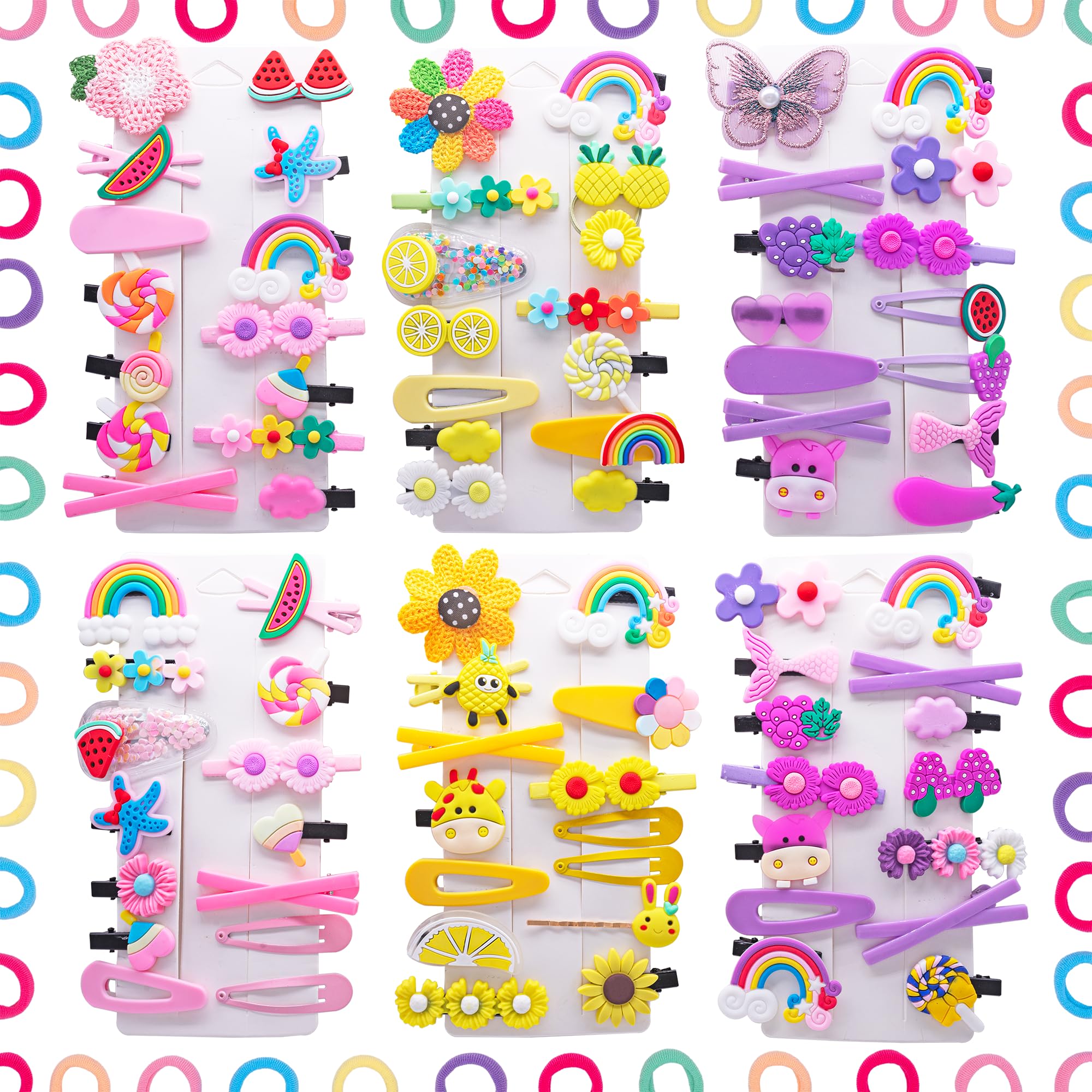 84PCS Hair Accessories for Girls Little Girl Hair Clips Barrettes for Baby Toddler Teens Women Kids Cute Candy Colorful Flower Gift for 4-12 Ages (Toddler Hair Accessories) hair barrettes for girls