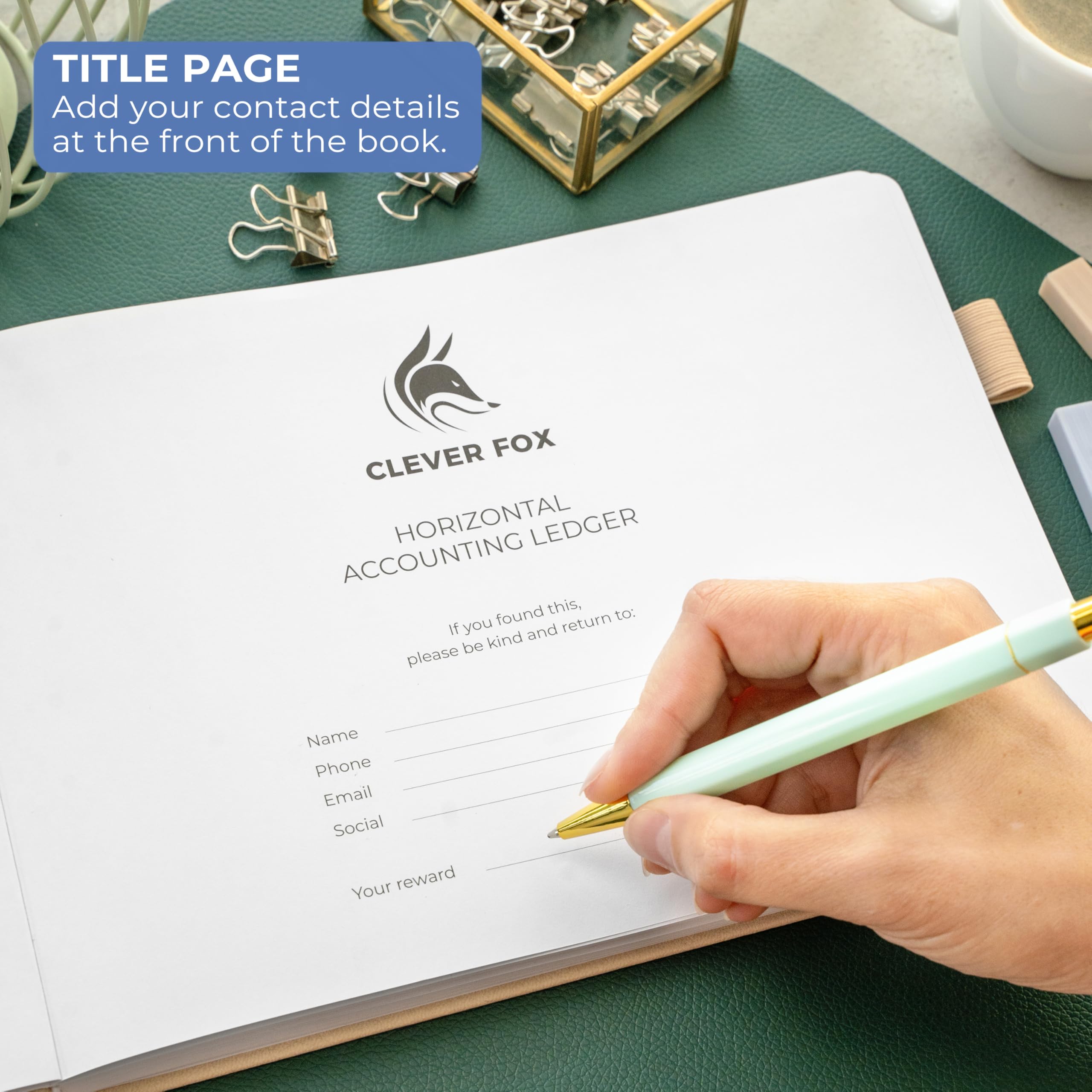 Clever Fox Accounting Ledger Book Horizontal - Image 4