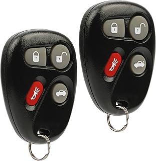 Car Key Fob Keyless Entry Remote fits Chevy Corvette Malibu SSR/Pontiac Bonneville Grand Am/Buick Lesabre/Cadillac Deville Seville/Oldsmobile Alero Aurora (KOBLEAR1XT, 25695954), Set of 2