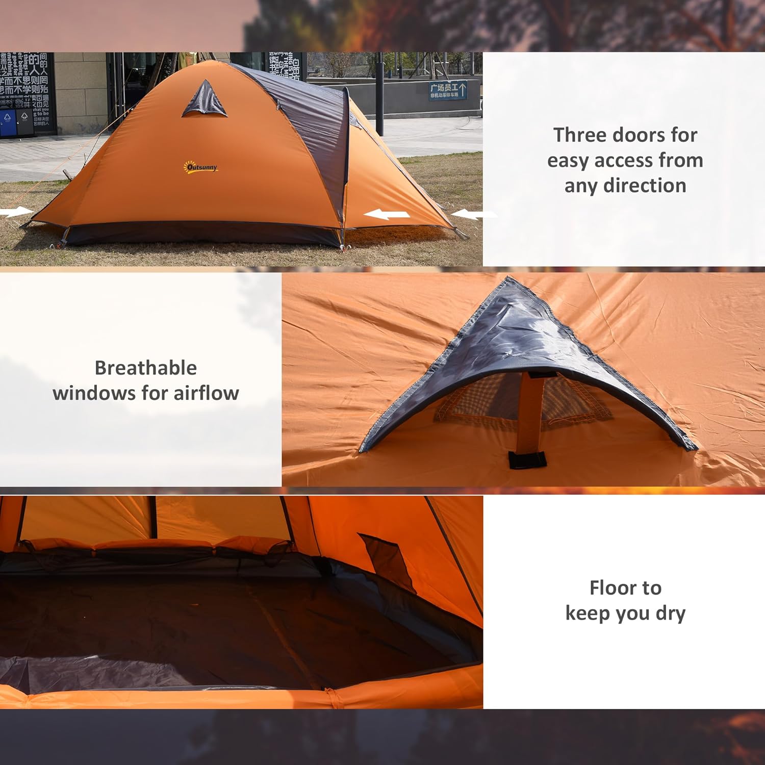 Interior features of Outsunny Camping Tent