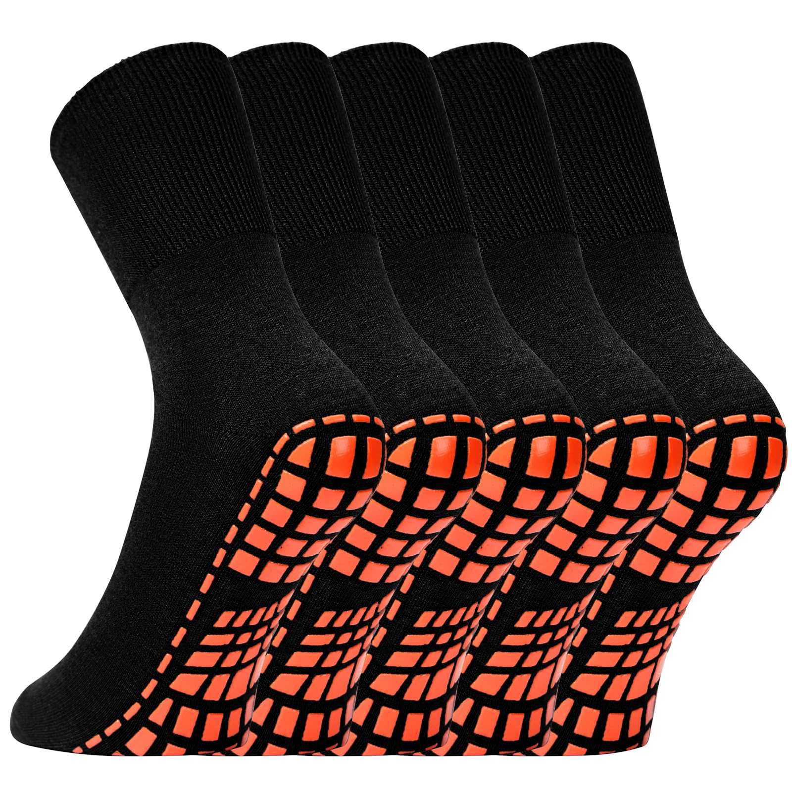 NOVAYARD 5 Pairs Non Slip Socks Hospital Crew Non Skid Yoga Pilates Slipper Socks for Men Women