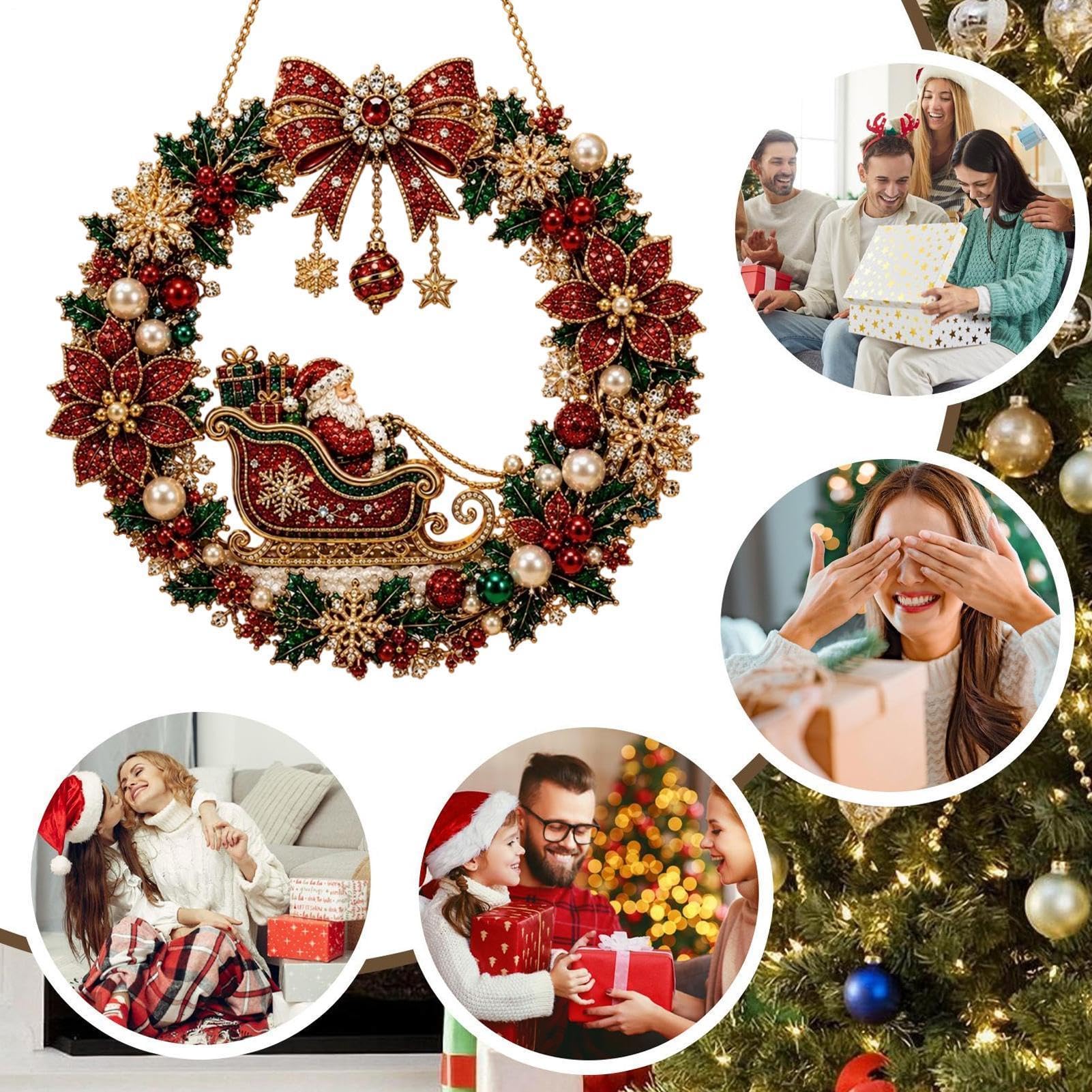 Yhsioaklo Décorations de Noël en strass - Décoration saisonnière pour