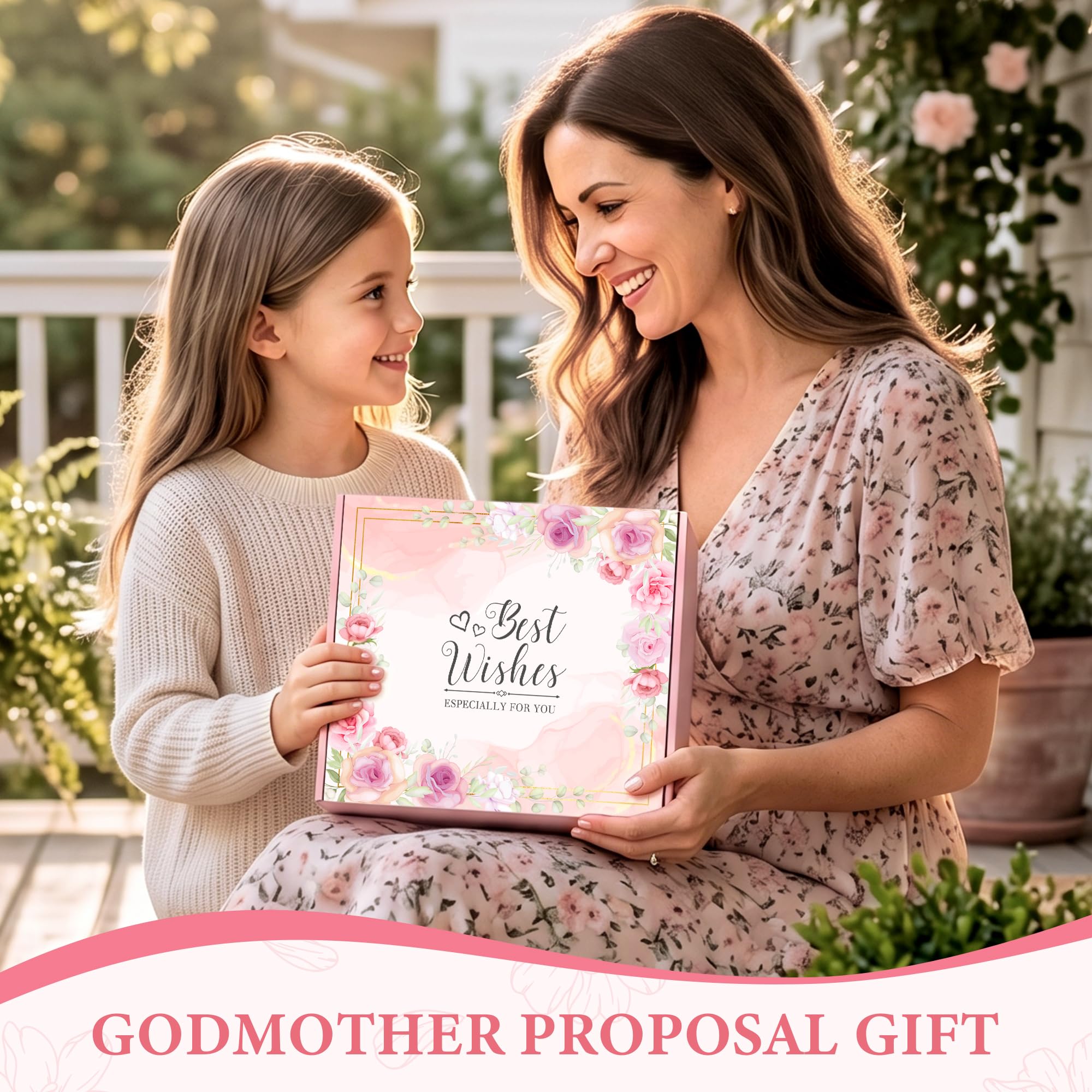 Godmother Proposal Gift Will You Be My Godmother Gift Ideas God Mother Gifts for Women Birthday God Mommy Proposal Gifts from Godchild Fairy Godmom Accessories Include Tote Bag, Glass Cup, Wine Bag