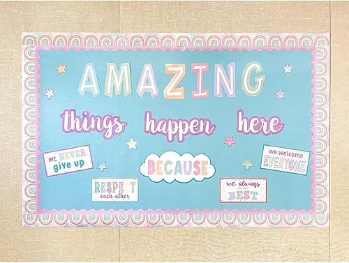 Miniatura 2 de Teacher Created Resources Tablero de anuncios Pastel Pop Amazing Things Happen Here (TCR8413)