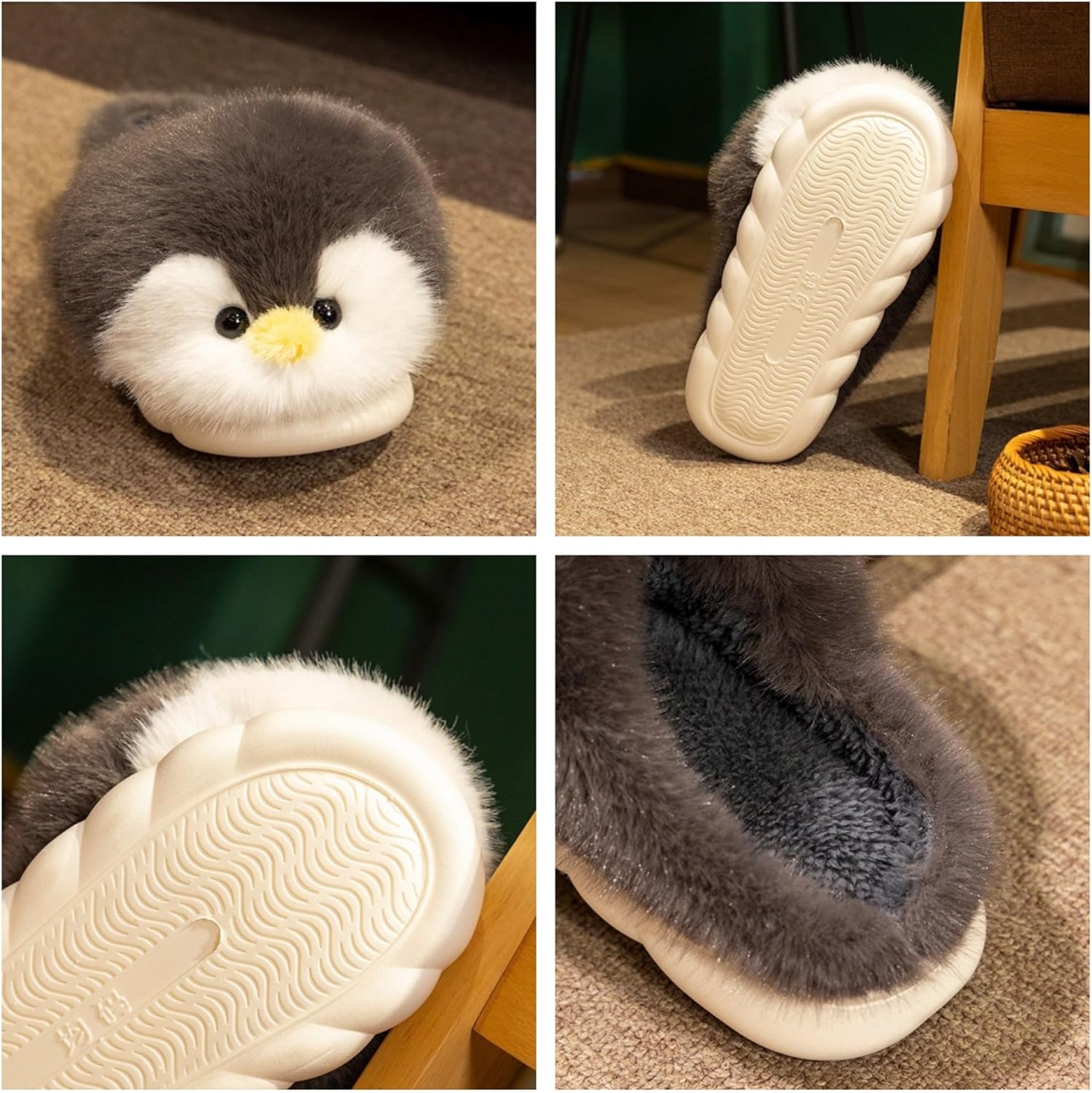 Animal Slippers for Women - Warm Plush Winter House Cotton Slippers - Indoor/Outdoor - Image 5