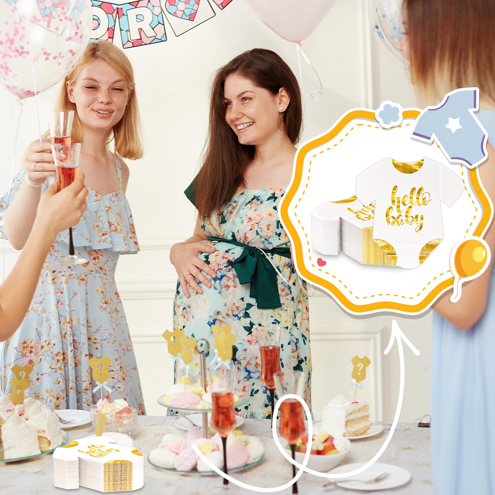 Oh Baby Lot De 100 Serviettes à Cocktail Jetables En Papier