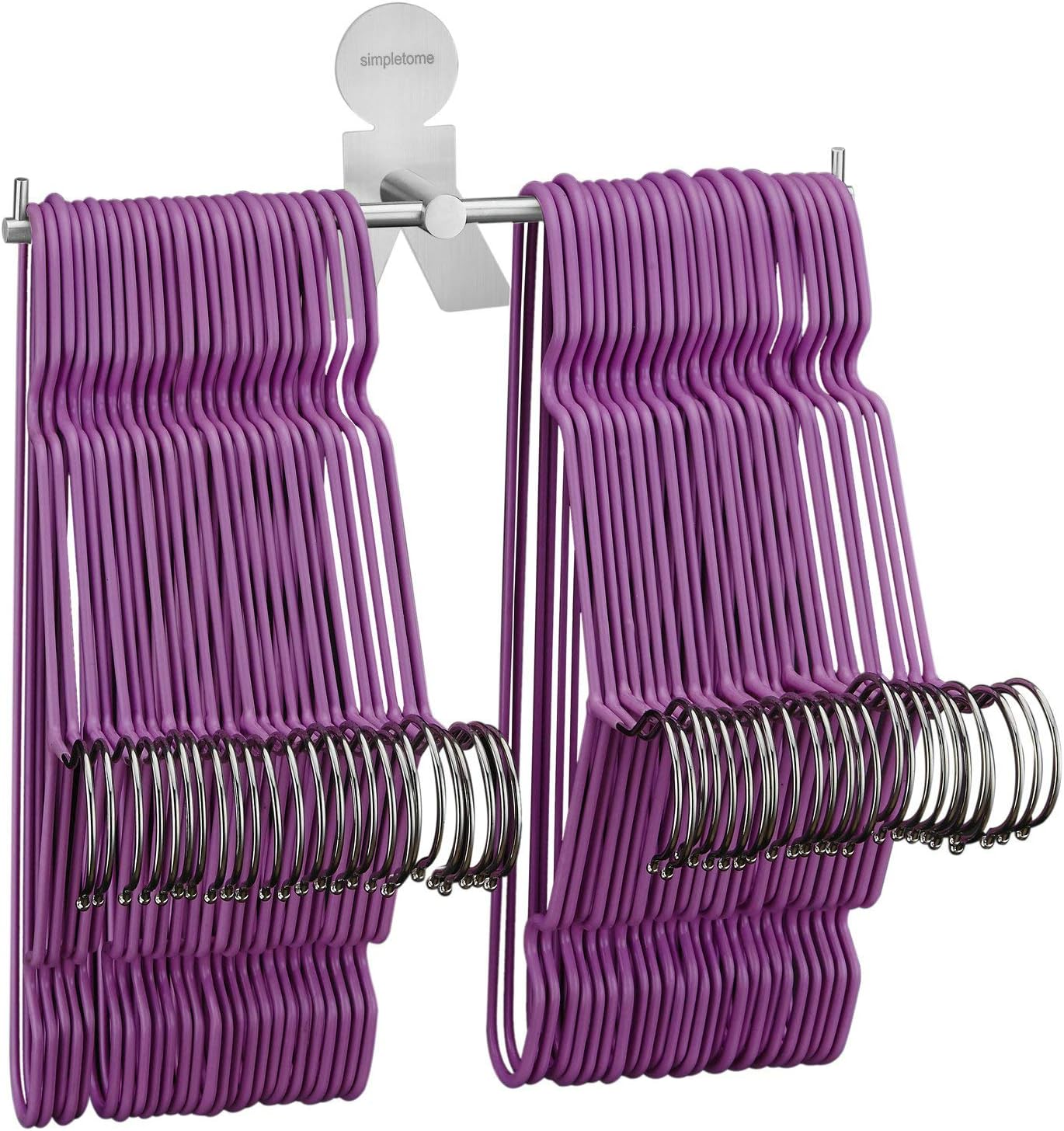 simpletome Clothes Hanger Storage Rack Organizer Wall Mount Adhesive OR Drilling Installation(Human Shape,10.8")